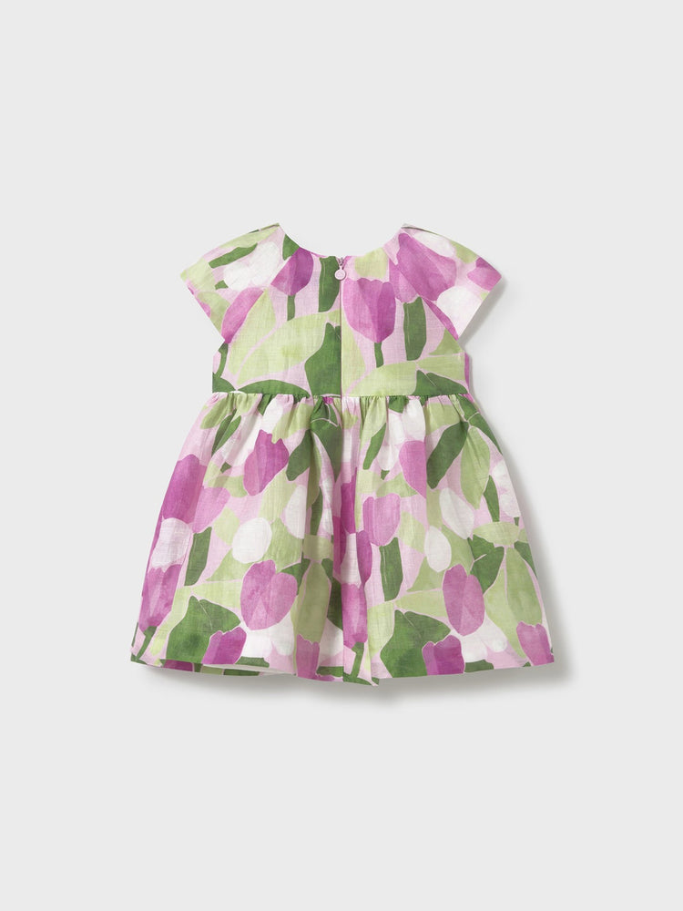 Βρεφικό φόρεμα σταμπωτό λουλούδια 25-01909-015 | 25-01909-015