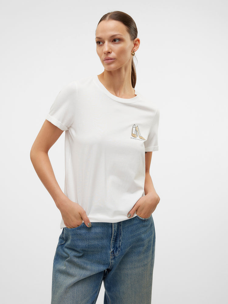 Γυναικείο t-shirt gold glitter stiletto VMVILLA S/S O-NECK T-SHIRT JRS BTQ 10324551 | 10324551