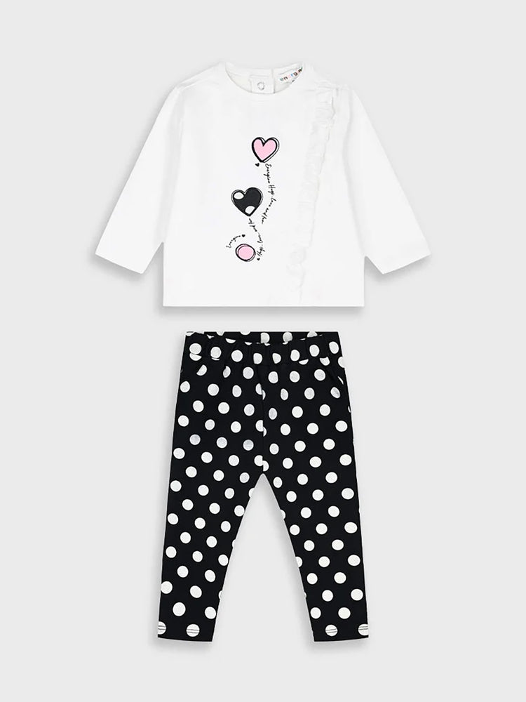 Βρεφικό σετ με κολάν πουά 14-125417-0 | 14-125417-0