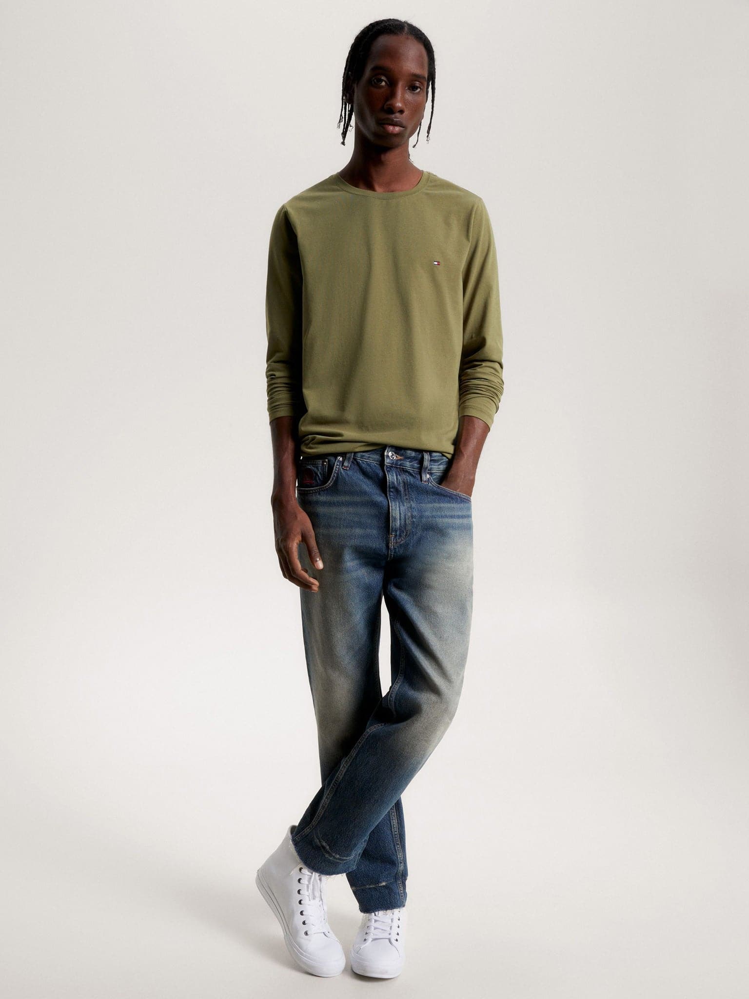 Ανδρική μπλούζα LONG SLEEVE EXTRA SLIM FIT T-SHIRT MW0MW10804MS2 | MW0MW10804MS2