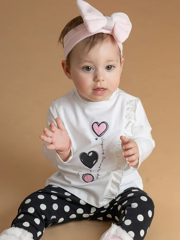 Βρεφικό σετ με κολάν πουά 14-125417-0 | 14-125417-0