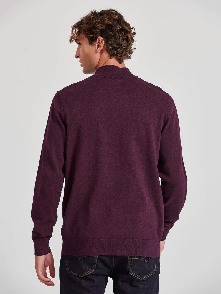 Ανδρική μπλούζα πλεκτή μελανζέ FBM010-003-09 PLUM MEL | FBM010-003-09