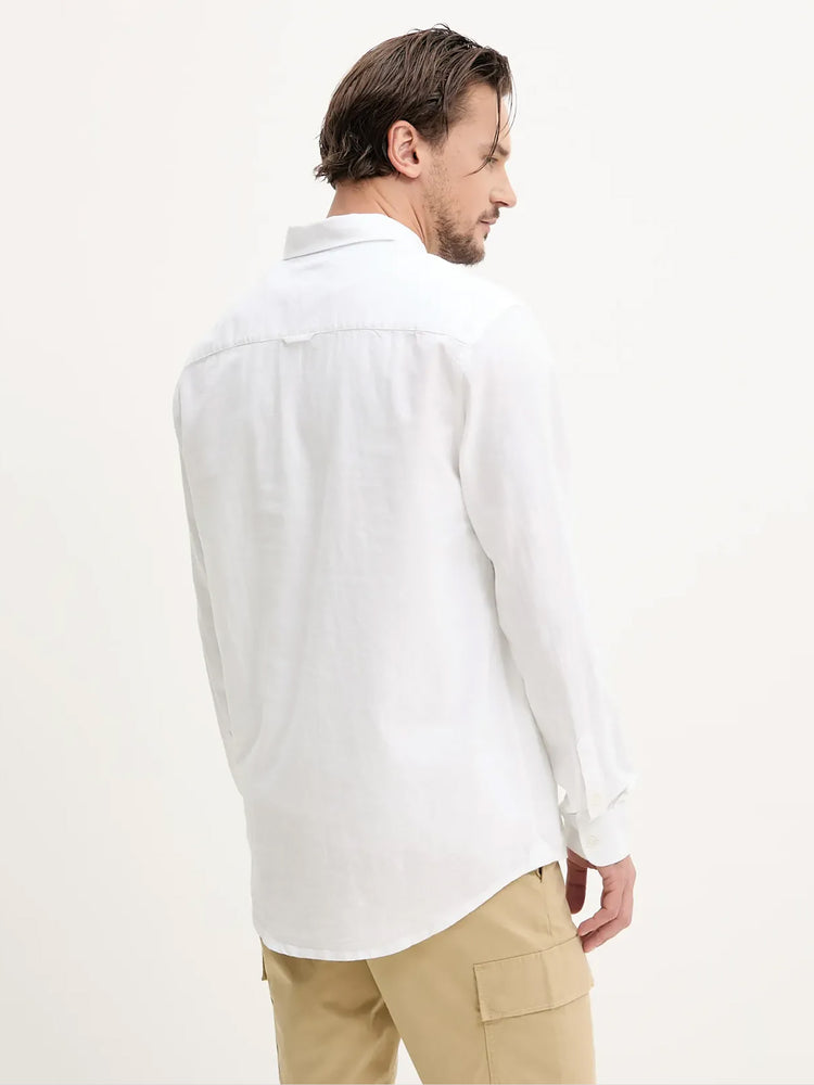 Ανδρικό πουκάμισο TJM REG LINEN BLEND LS SHIRT DM0DM20875YBL | DM0DM20875YBL