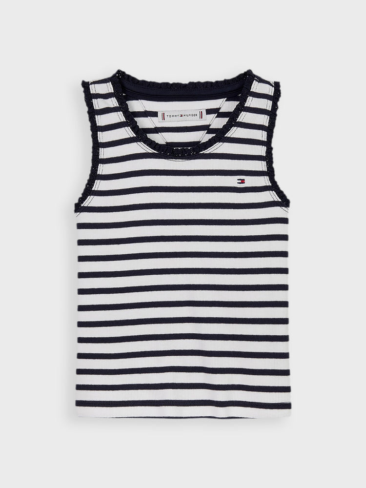 Παιδική μπλούζα ριγέ ESSENTIAL RIB LACE TANK TOP KG0KG08588C1G | KG0KG08588C1G