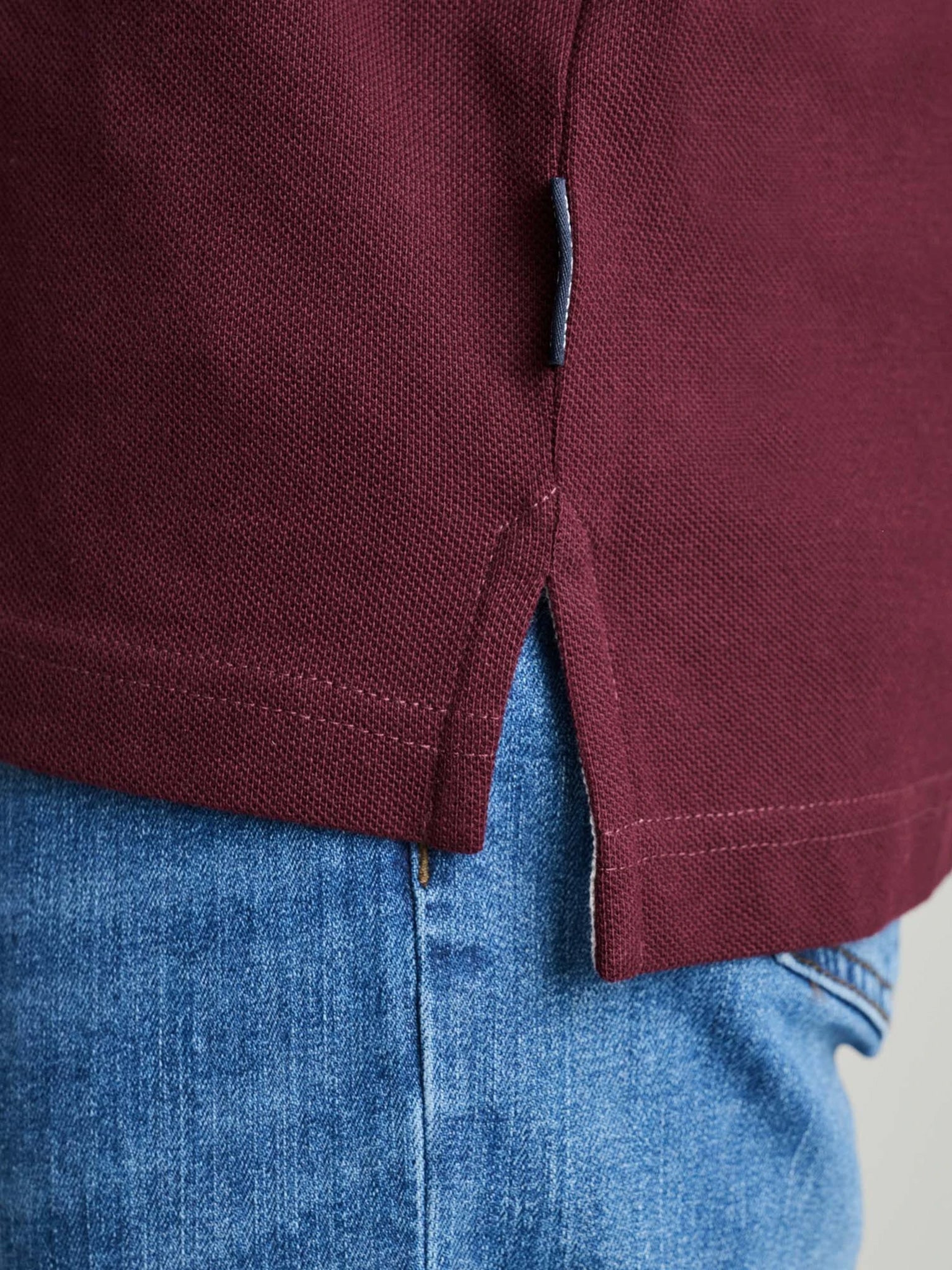 Ανδρική μπλούζα polo dark bordeaux 24GE.500.8 | 24GE.500.8