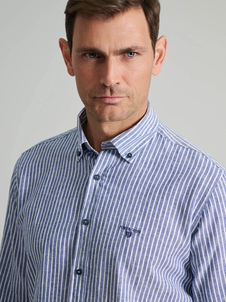 Ανδρικό πουκάμισο dirty blue/white 24NG.CR107/1B | 24NG.CR107/1B