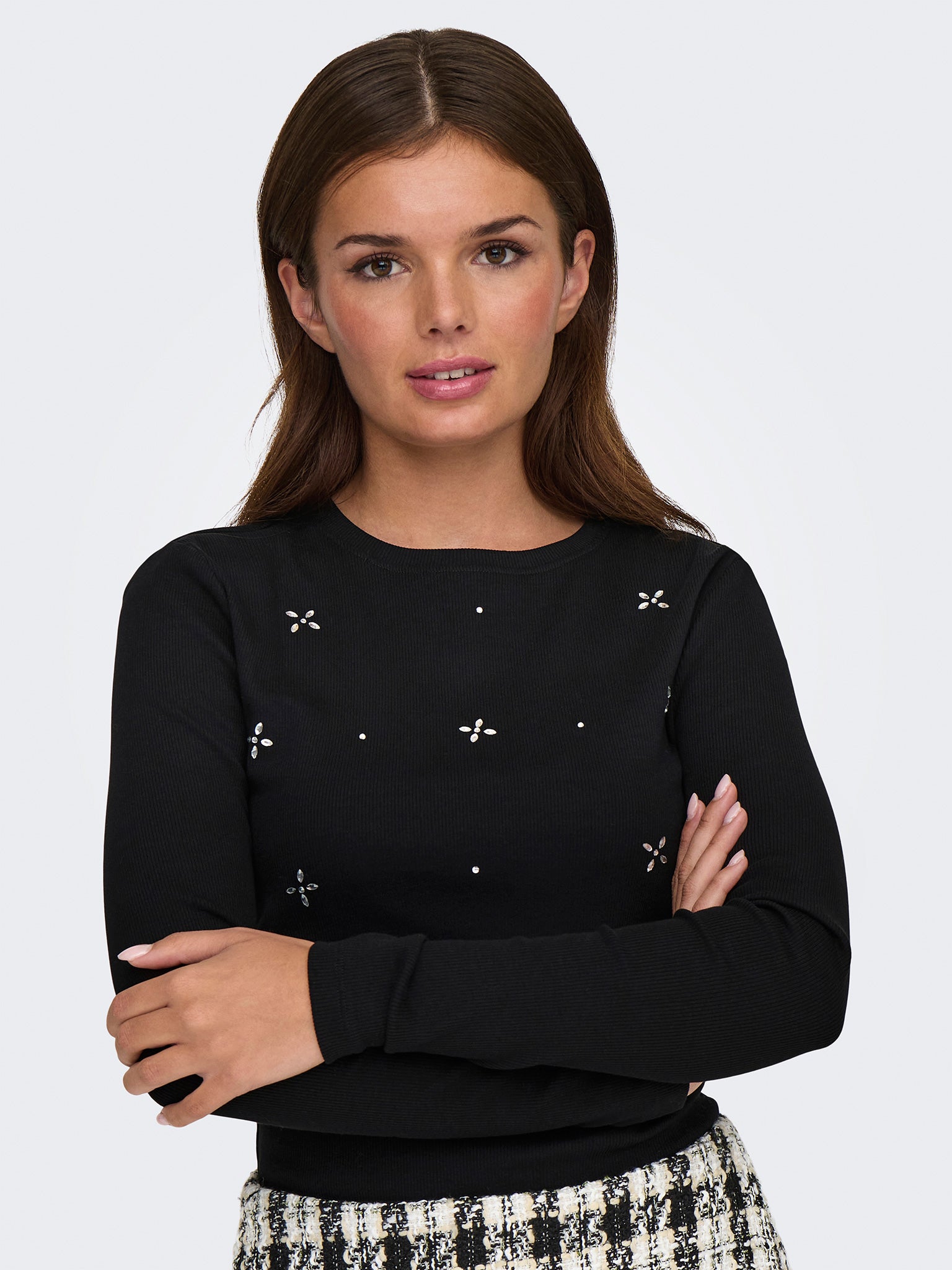 Γυναικεία μπλούζα ONLVAL LIFE L/S O-NECK STONE TOP JRS 15336828 | 15336828