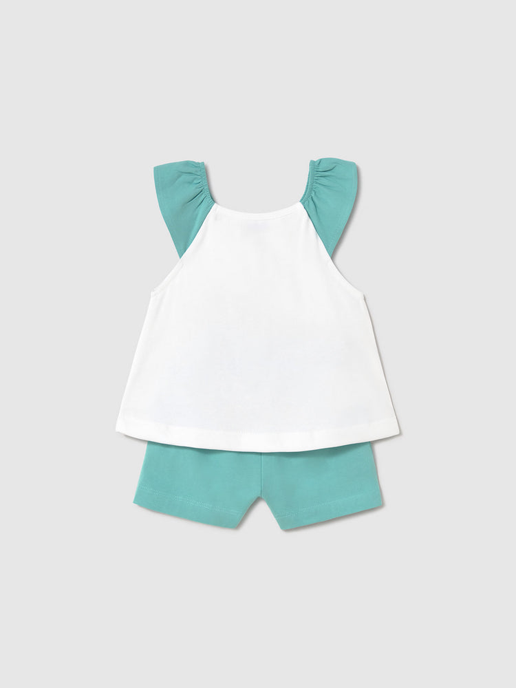 Βρεφικό σετ με σορτς μπλούζα μεταξοτυπία 25-01234-095 | 25-01234-095