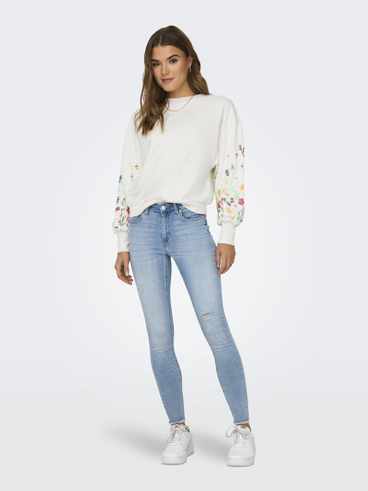 Γυναικεία μπλούζα φούτερ ONLBROOKE L/S O-NECK FLOWER SWT NOOS 15216364 | 15216364