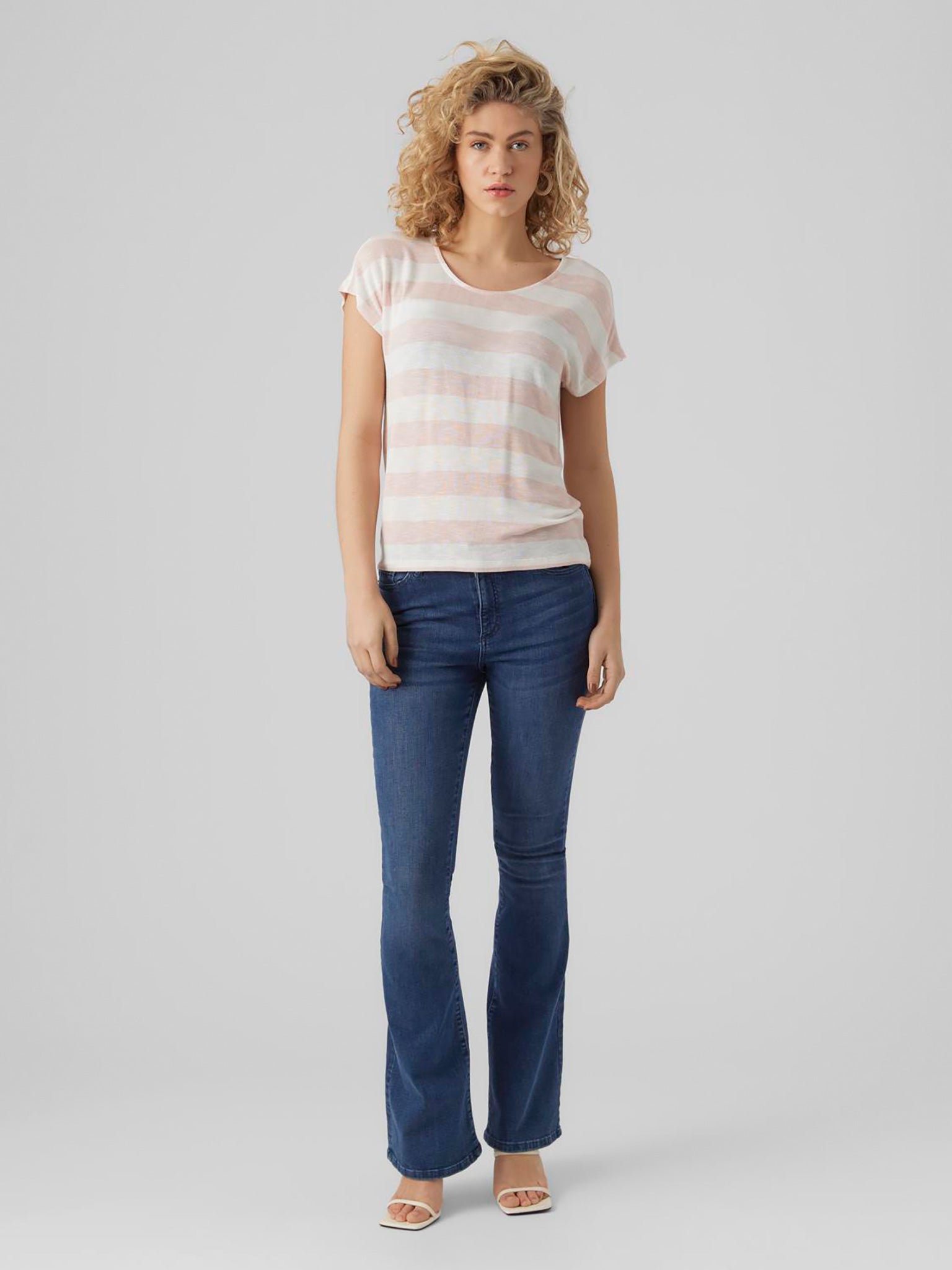 Γυναικεία μπλούζα ριγέ VMWIDE STRIPE S/L TOP GA NOOS 10284474 | 10284474