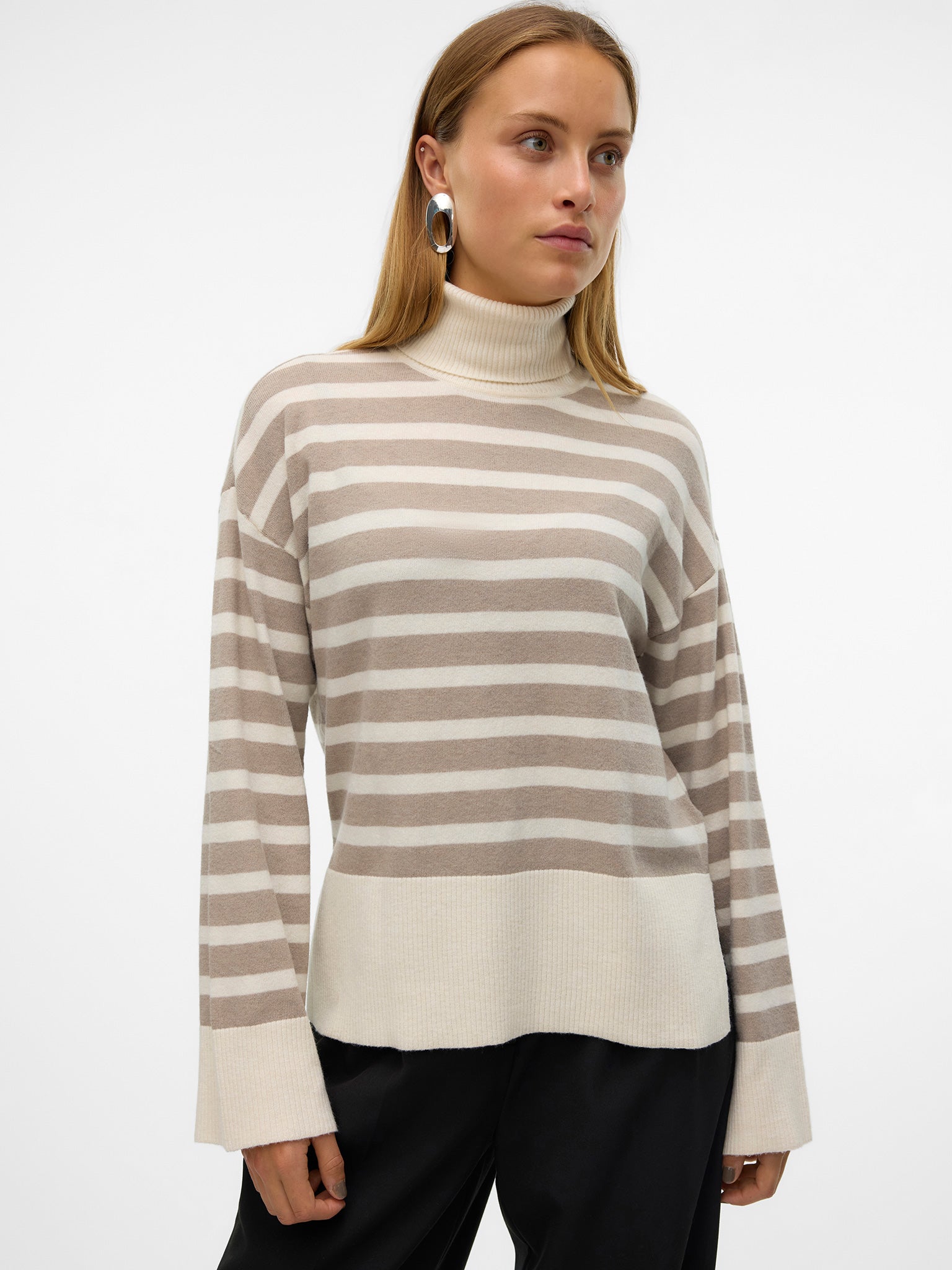 Γυναικεία μπλούζα ριγέ VMFANTASTIC LS ROLLNECK PULLOVER GA BOO 10320629 | 10320629