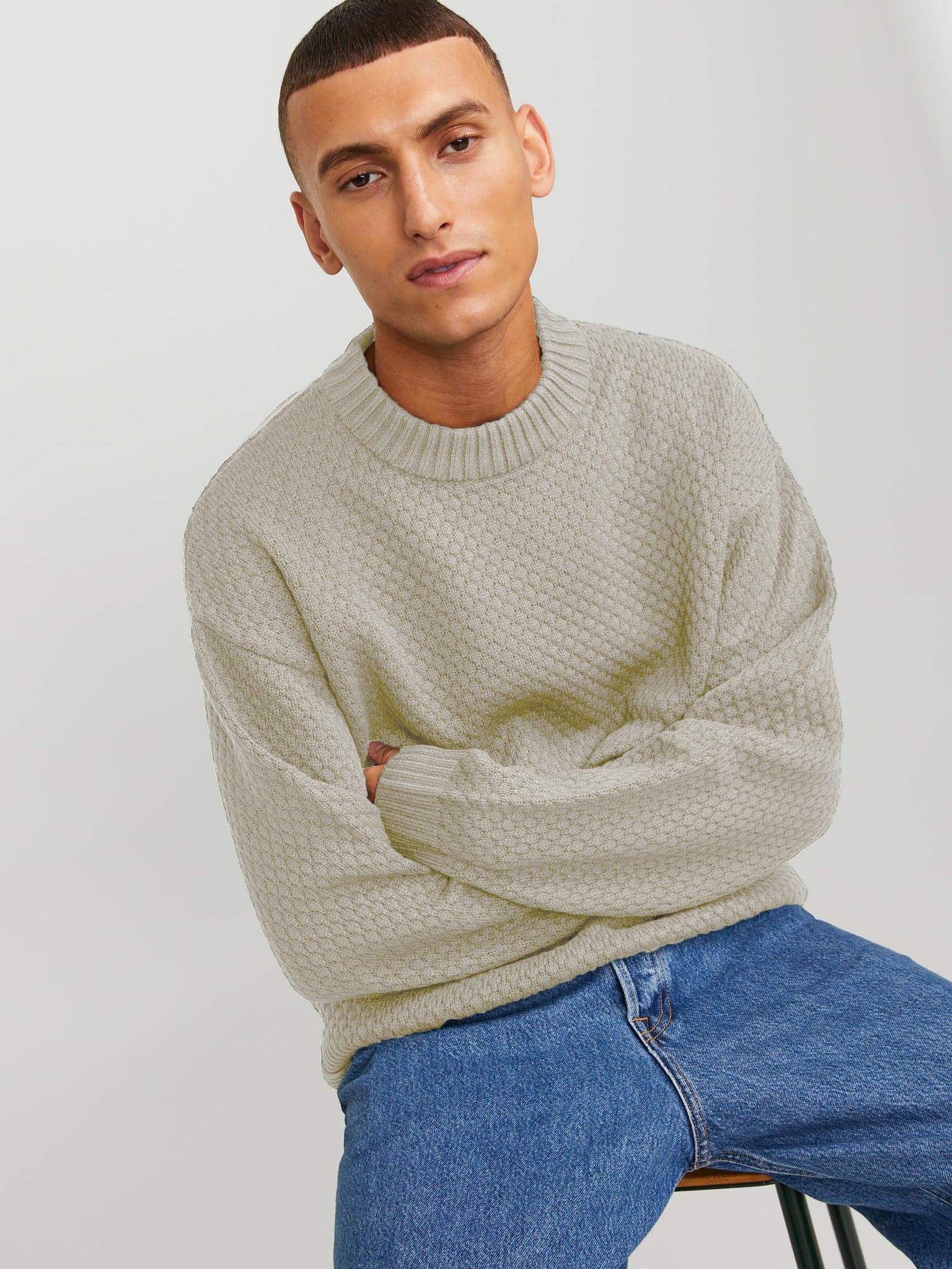 Ανδρική μπλούζα πλεκτή JORLAKEWOOD KNIT CREW NECK BF 12246842 | 12246842