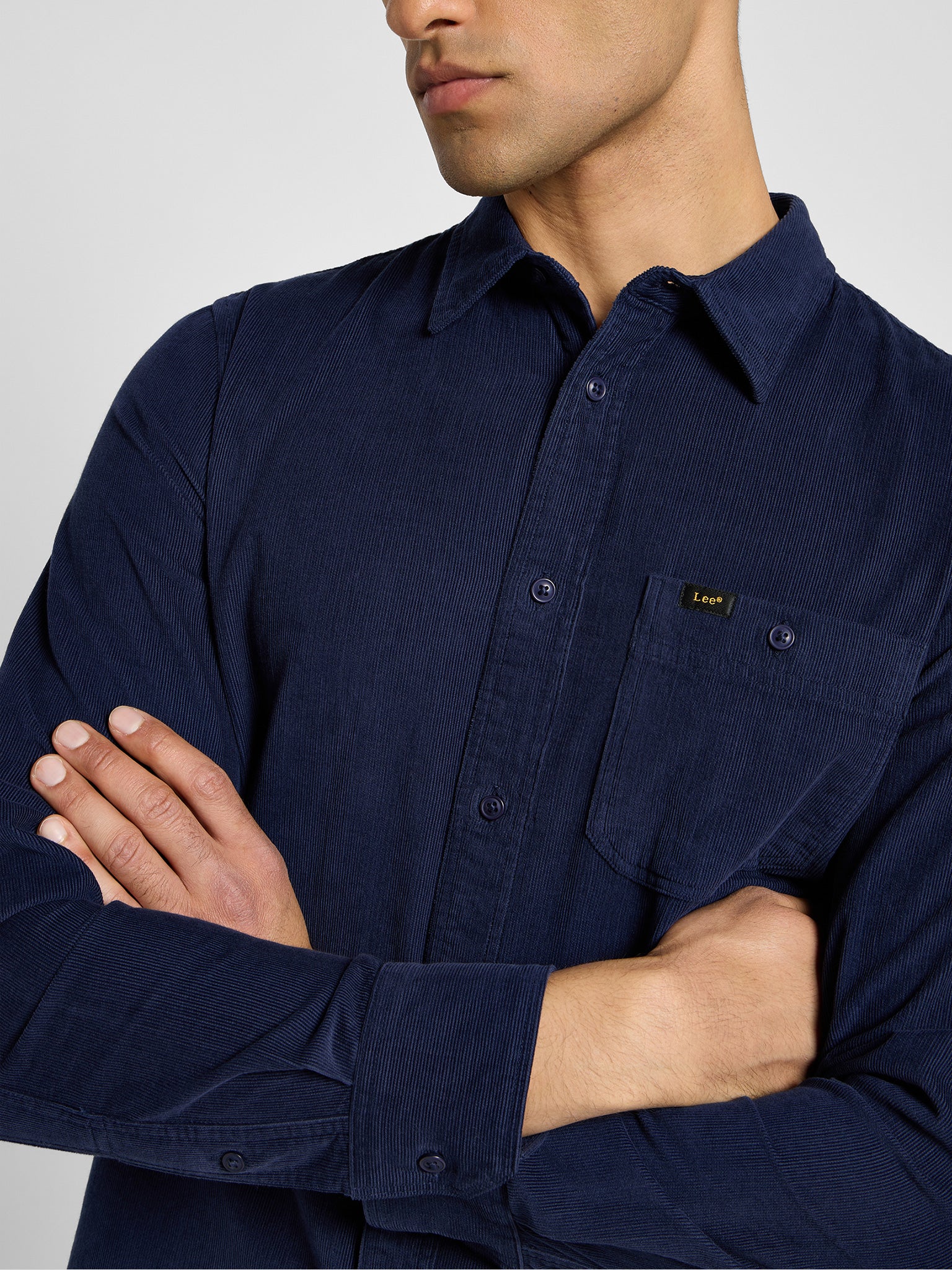 Ανδρικό πουκάμισο κοτλέ leesure shirt real indigo 112355732 | 112355732