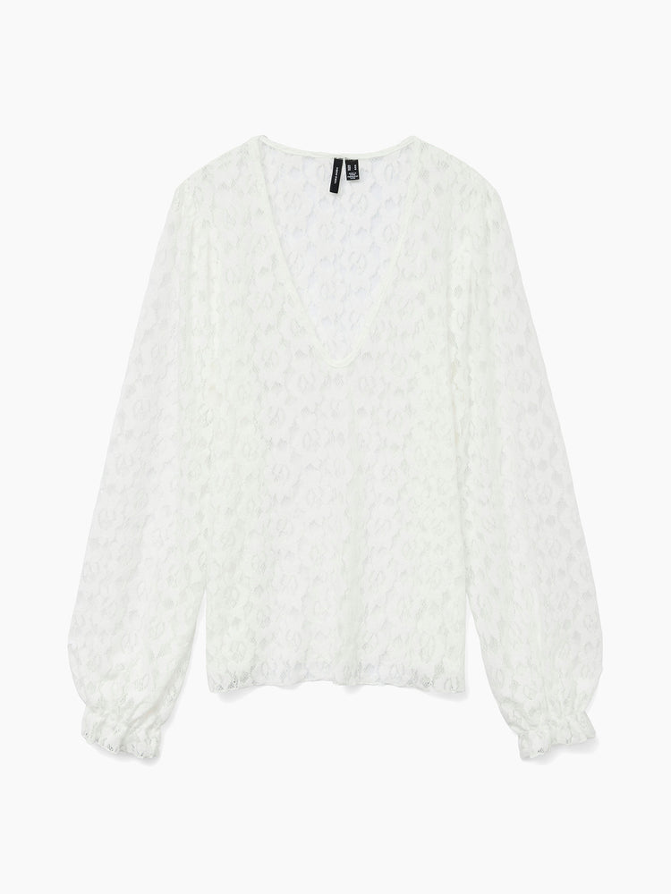 Γυναικεία μπλούζα δαντέλα VMRIRI LACE LS TOP FAW EXP 10330110 | 10330110