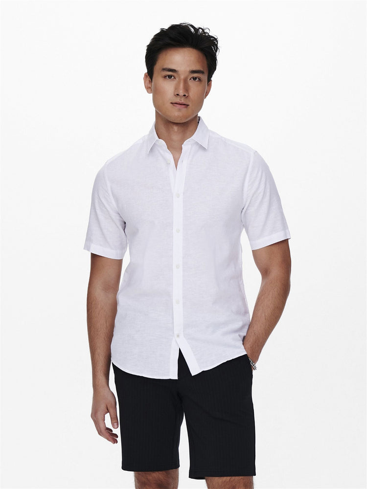 Ανδρικό πουκάμισο λινό ONSCAIDEN LIFE SS SOLID LINEN SHIRT NOOS 22009885 | 22009885