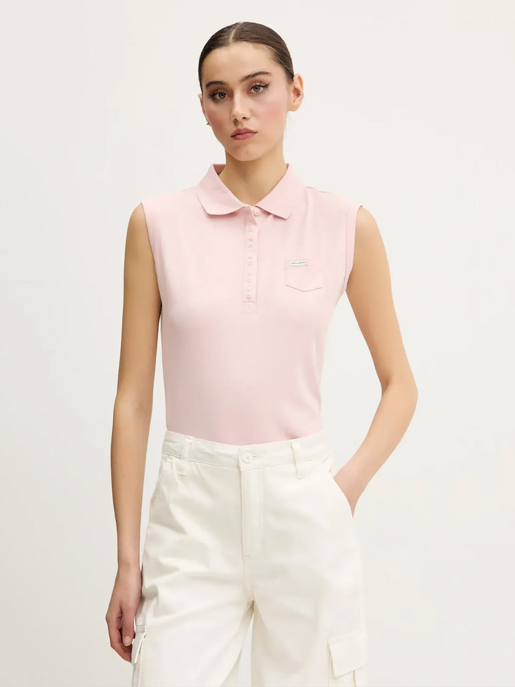 Γυναικεία polo μπλούζα sleeveless collar slim W5GP24KCYR1G6R4 | W5GP24KCYR1G6R4