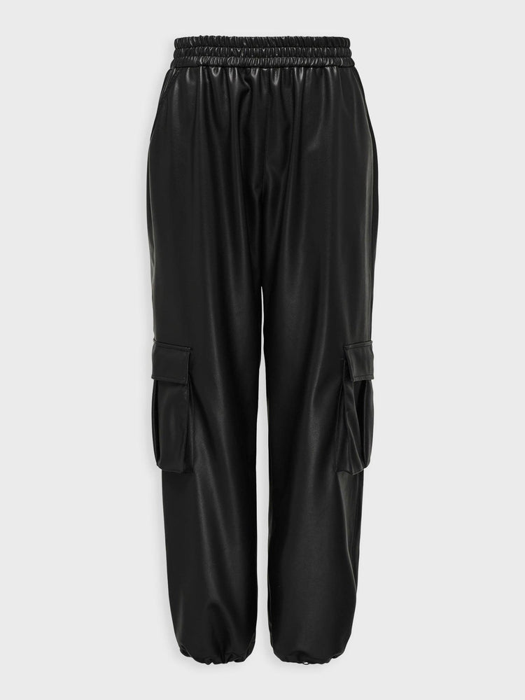 Γυναικείο παντελόνι cargo ONLHEIDI FAUX LEATHER TRACKPANTS 15305822 | 15305822