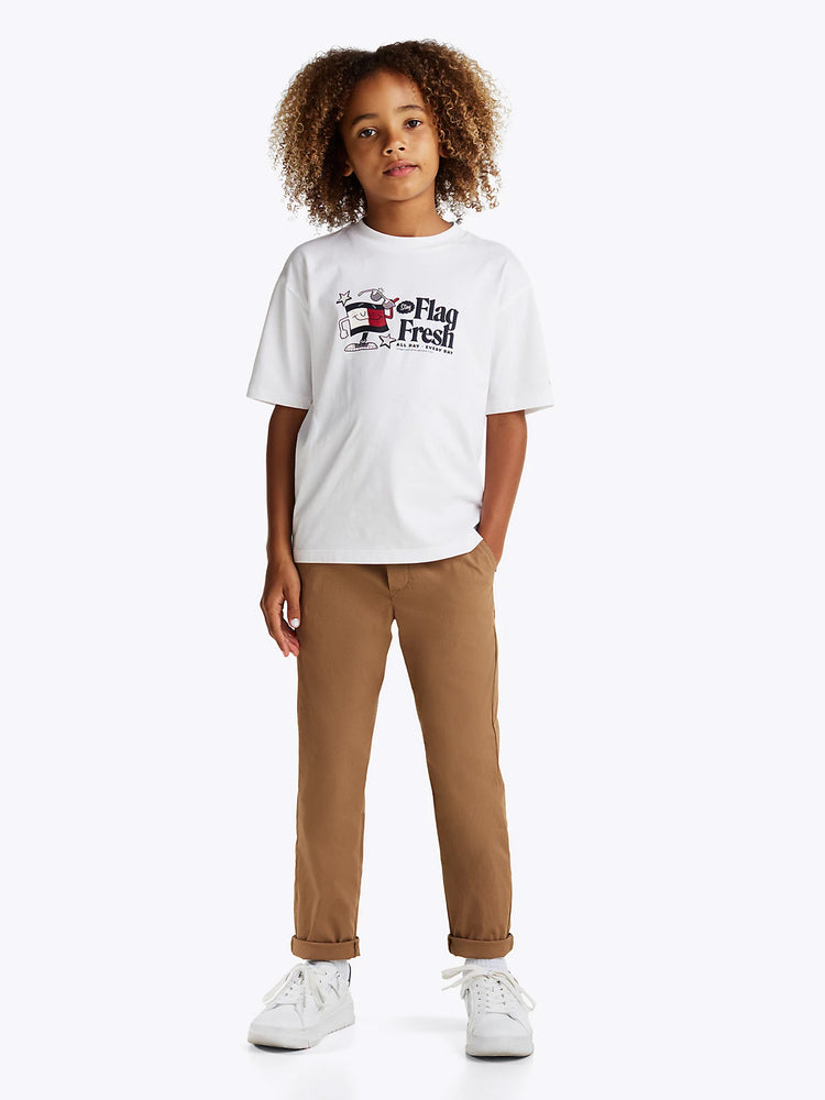 Παιδική μπλούζα μακό FLAG FUN TEE SS KB0KB09354YBR | KB0KB09354YBR