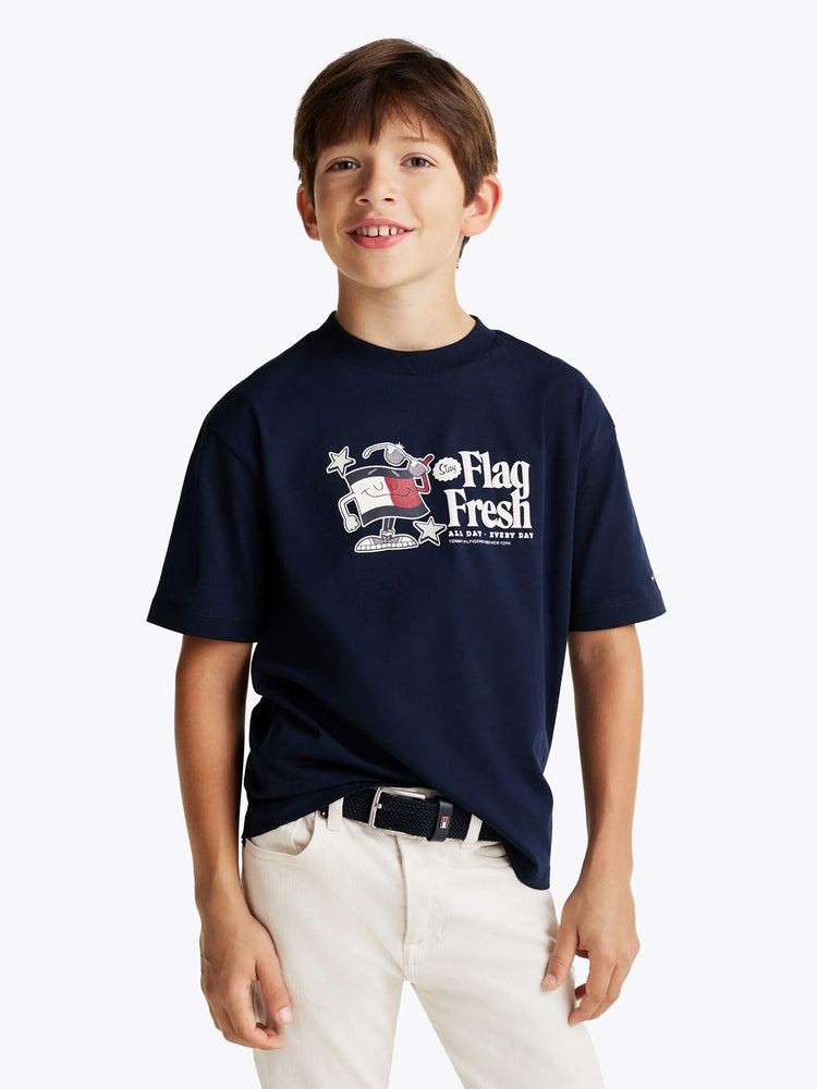 Παιδική μπλούζα μακό FLAG FUN TEE SS KB0KB09354C1G | KB0KB09354C1G
