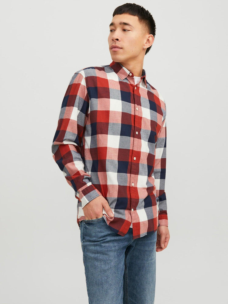 Ανδρικό πουκάμισο καρό JJEBUFFALO TWILL SHIRT LS SN 12235965 | 12235965