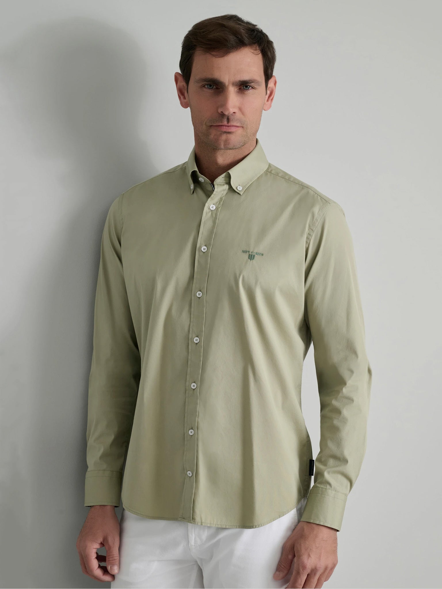 Ανδρικό πουκάμισο pale olive green 24NG.SD61/1B.6 | 24NG.SD61/1B.6