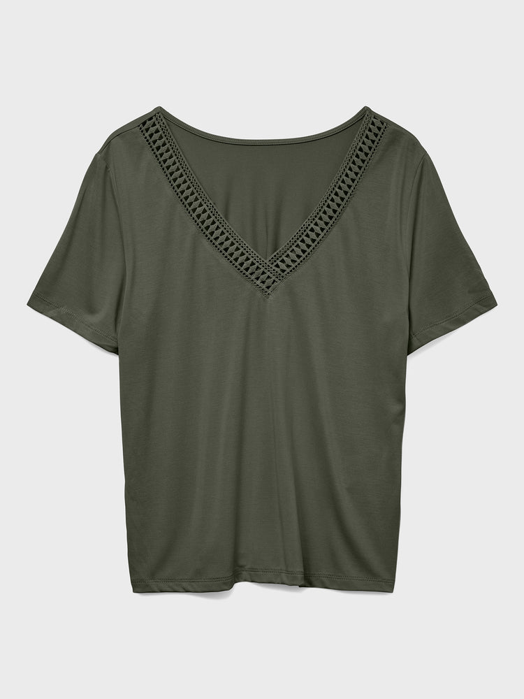 Γυναικεία μπλούζα VMSAVANNAH LACE 2-WAY SS TOP JRS 10329687 | 10329687