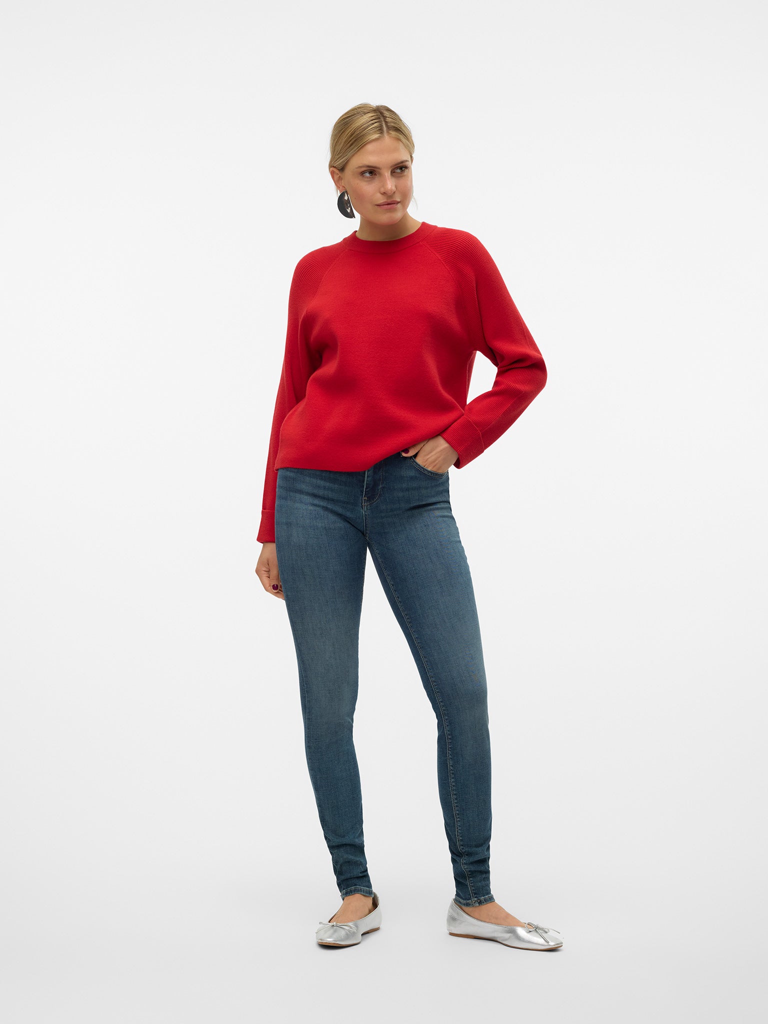 Γυναικεία μπλούζα πλεκτή VMGOLD MIX LS O-NECK PULLOVER 10315516 | 10315516