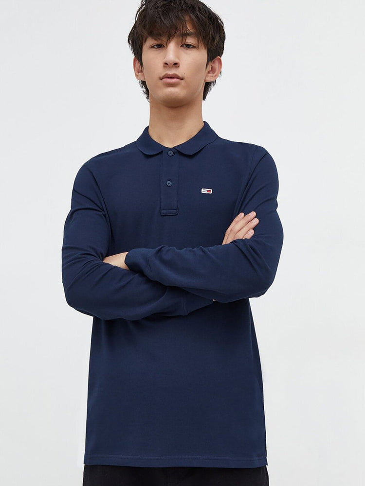 Ανδρικό polo TJM SLIM PLACKET LS POLO DM0DM18309C1G | DM0DM18309C1G