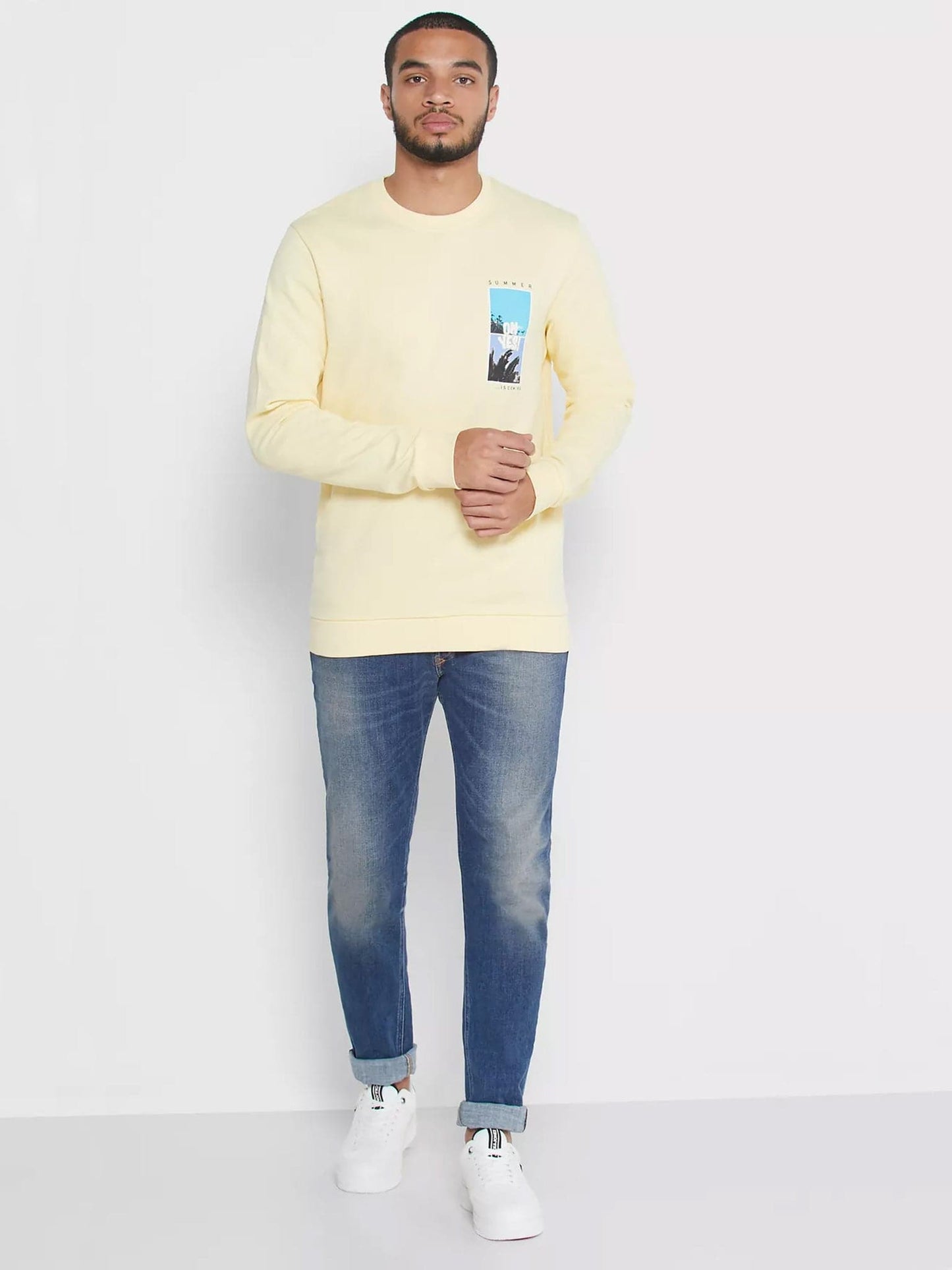 Ανδρική μπλούζα φούτερ JORQUIVER SWEAT CREW NECK 12164386 | 12164386