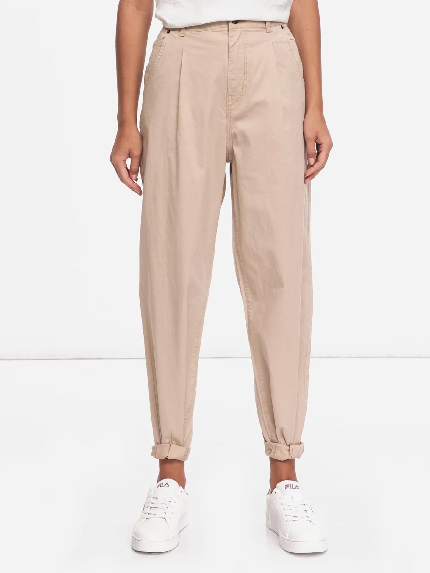 Γυναικείο παντελόνι organic cotton VMROSANNA HR BARREL PLEAT PANT 10235461 | 10235461