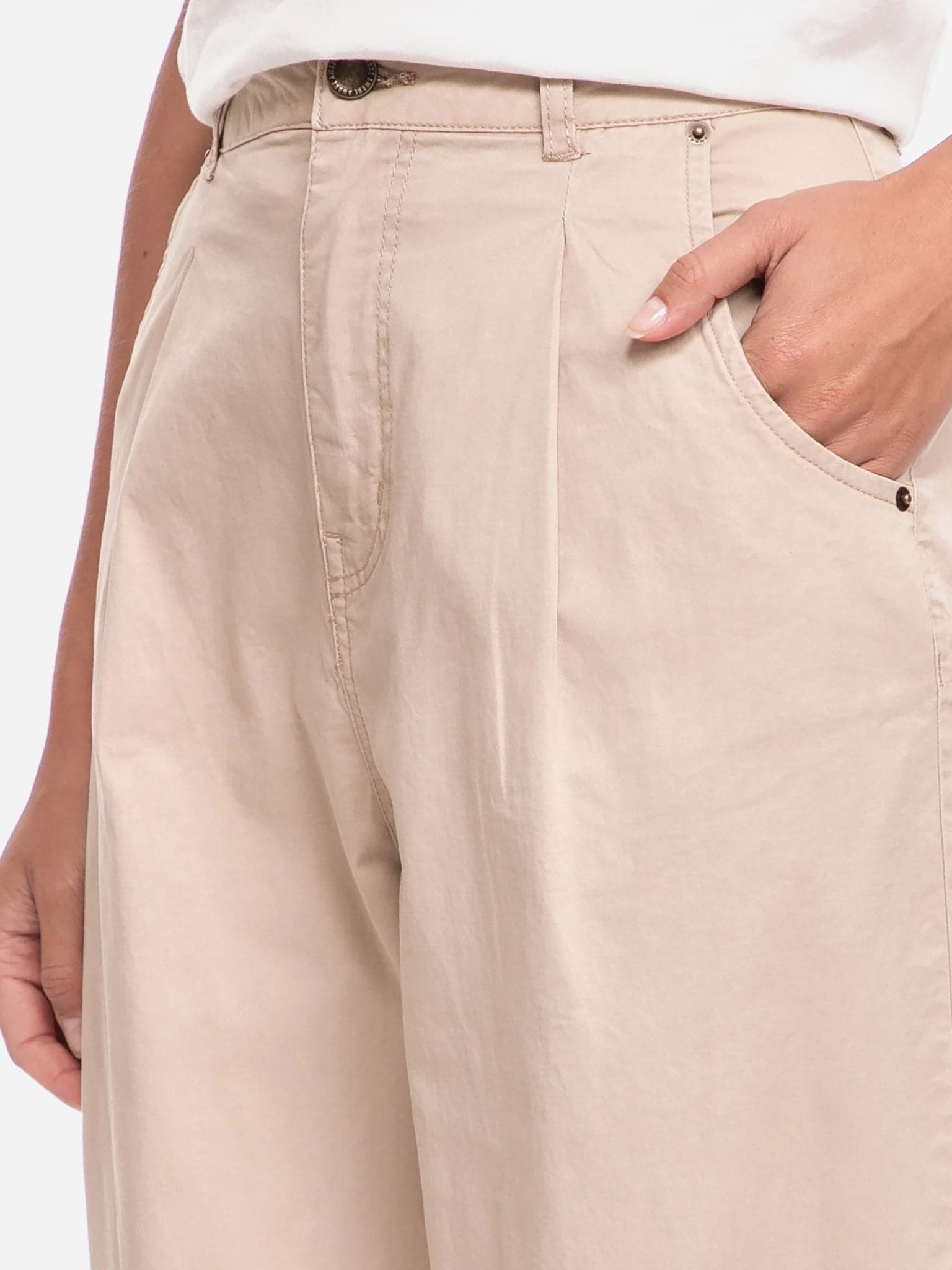 Γυναικείο παντελόνι organic cotton VMROSANNA HR BARREL PLEAT PANT 10235461 | 10235461