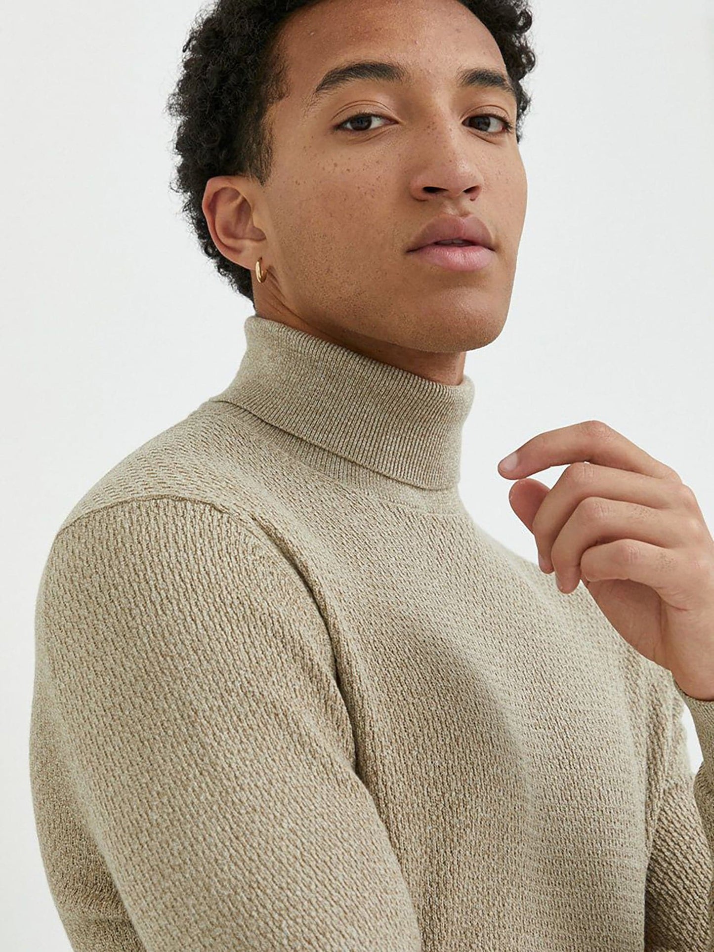 Ανδρική μπλούζα πλεκτή JPRBLADALLAS KNIT ROLL NECK 12222047 | 12222047