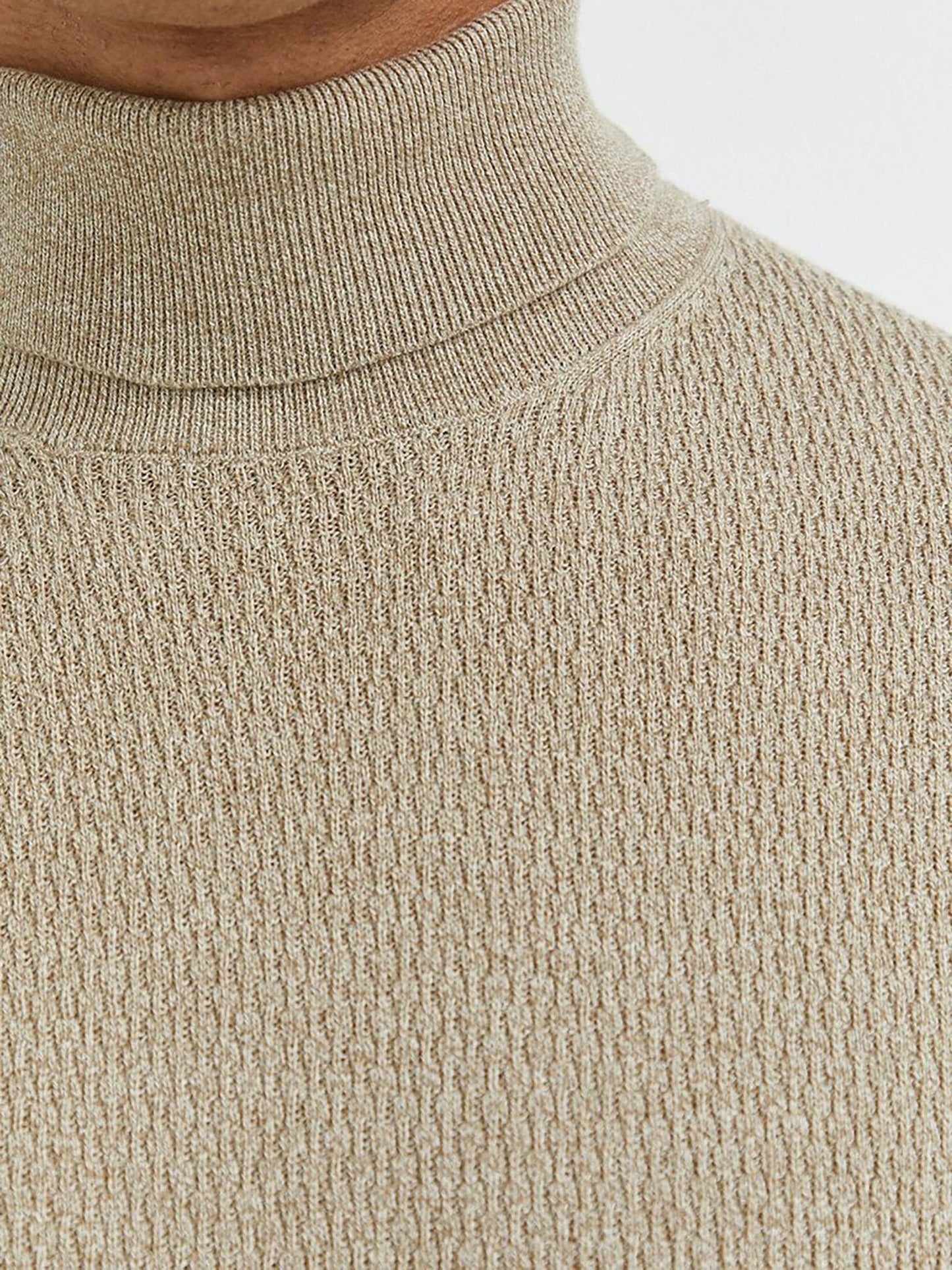 Ανδρική μπλούζα πλεκτή JPRBLADALLAS KNIT ROLL NECK 12222047 | 12222047