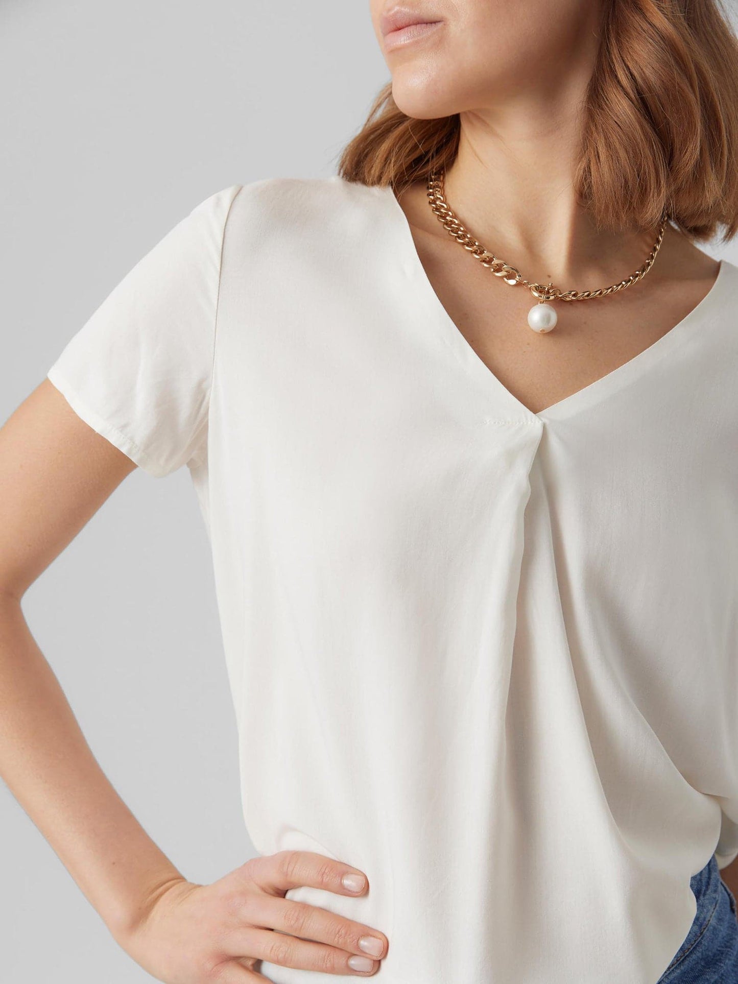 Γυναικεία μπλούζα VMBRIT SS TOP GA JRS 10285552 | 10285552