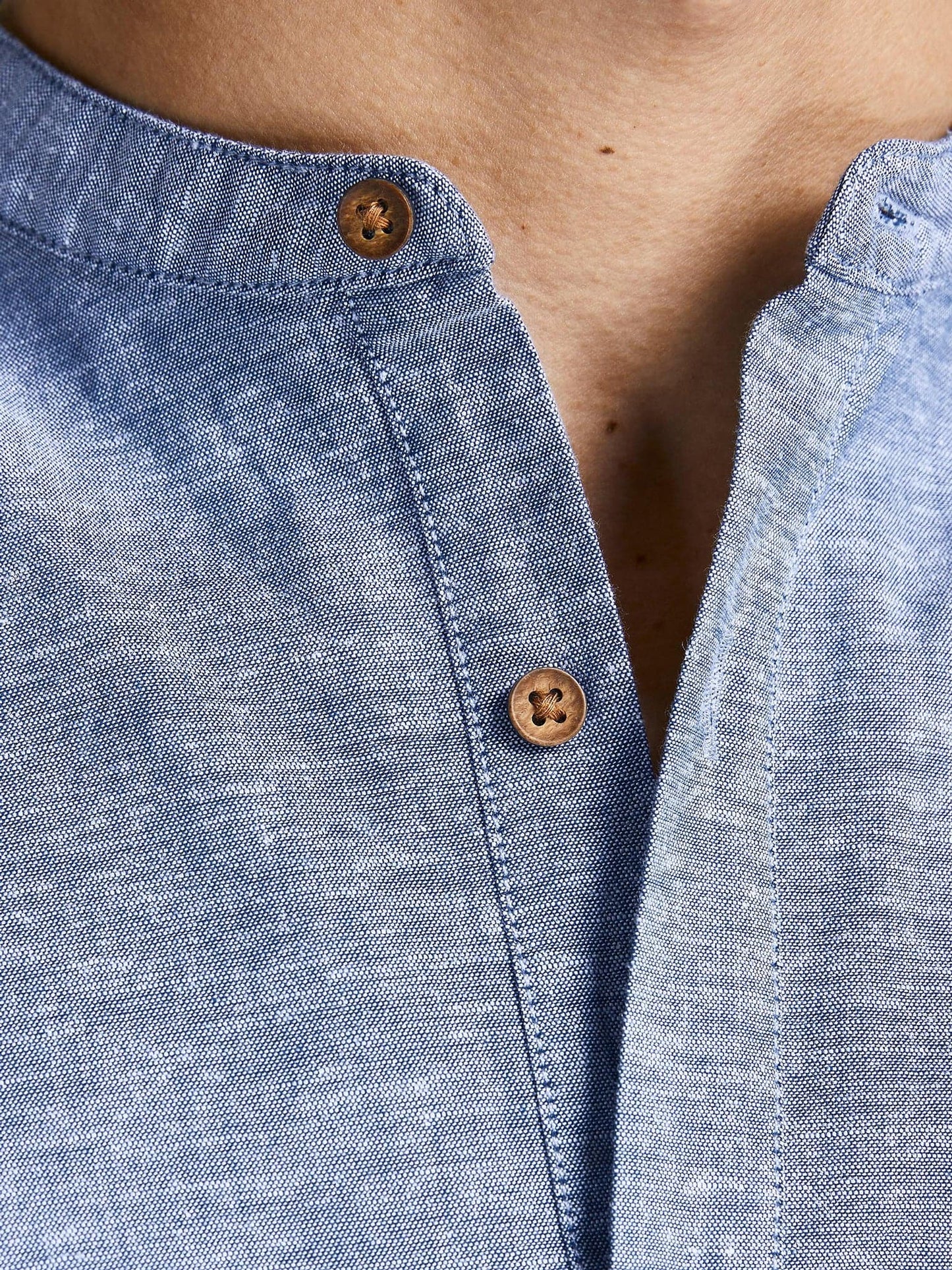 Ανδρικό πουκάμισο λινό JPRBLASUMMER HALF PLACKET SHIRT 12196822 | 12196822