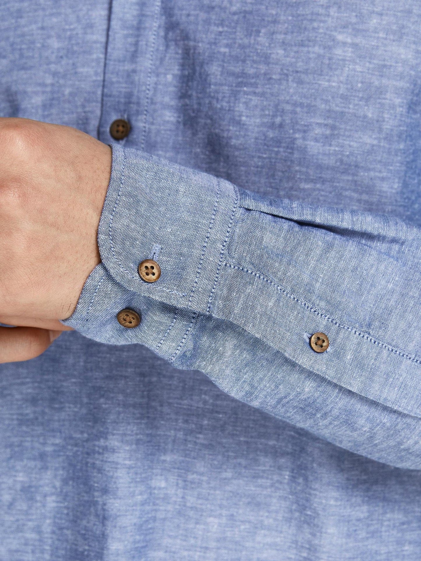 Ανδρικό πουκάμισο λινό JPRBLASUMMER HALF PLACKET SHIRT 12196822 | 12196822