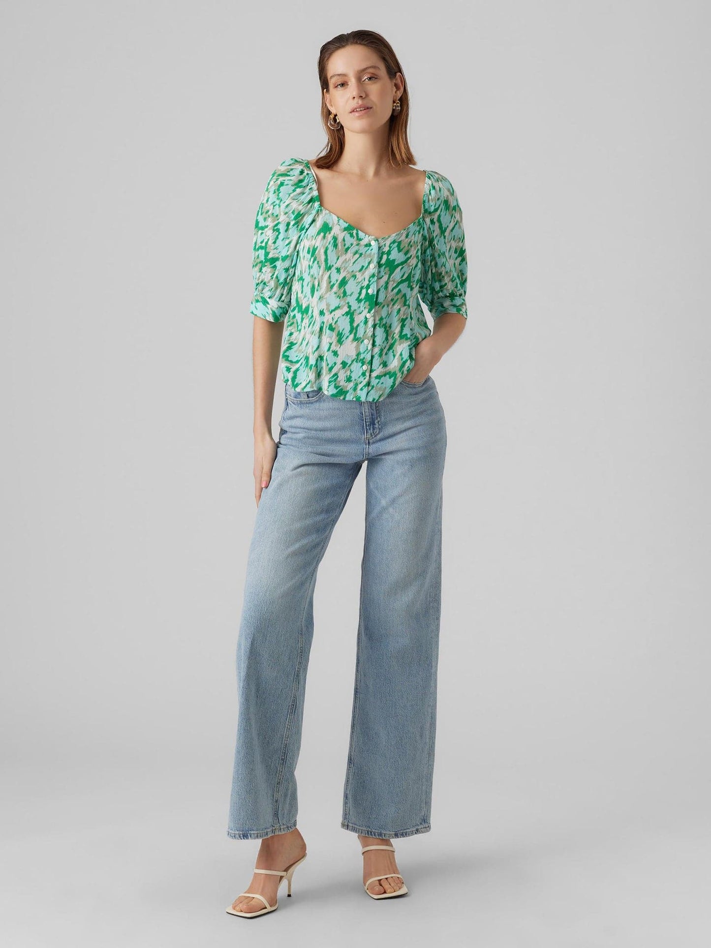 Γυναικεία μπλούζα VMMENNY 2/4 SHIRT TOP WVN 10281905 | 10281905