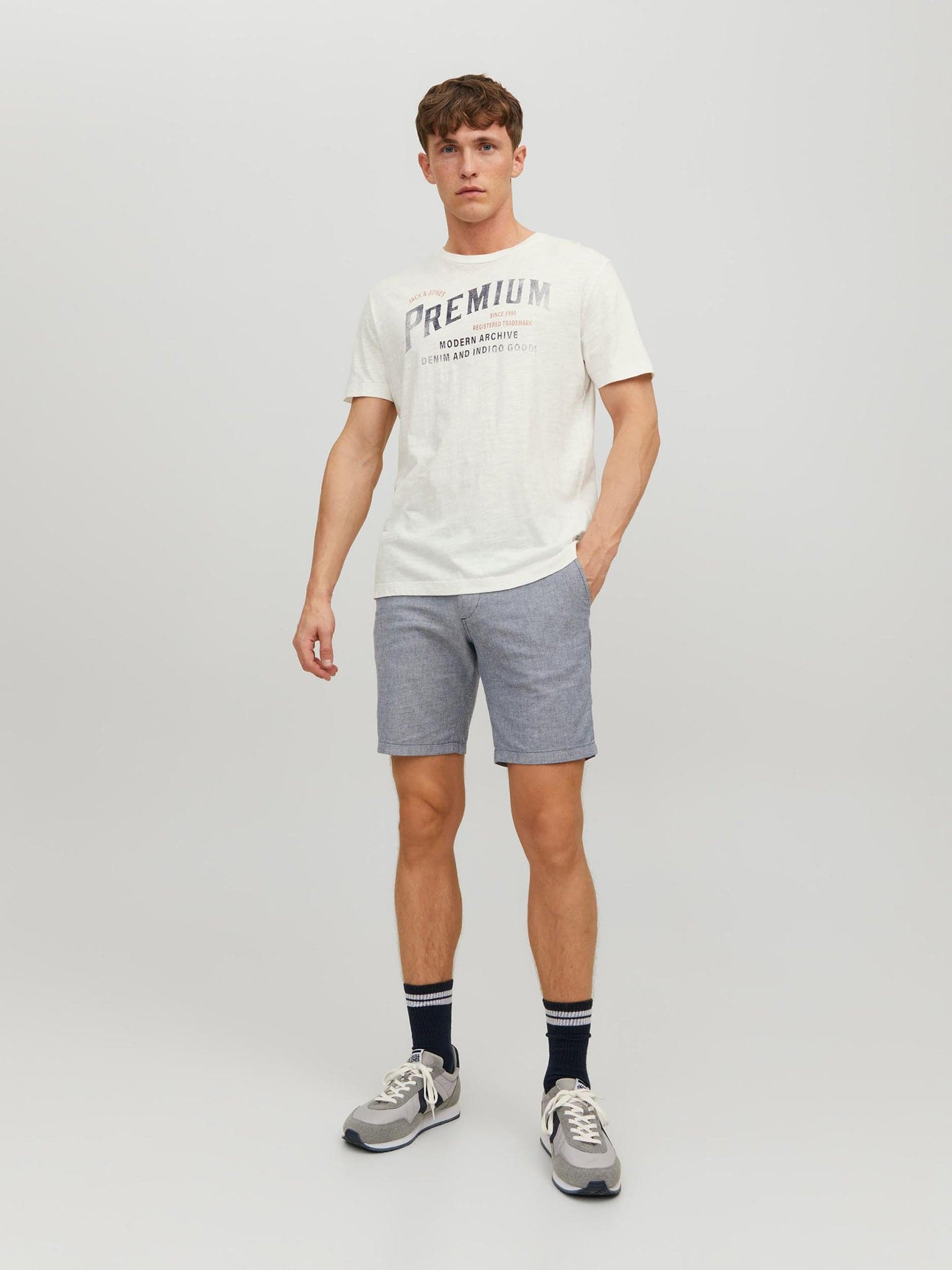 Ανδρική βερμούδα JPSTDAVE JJLINEN SHORTS 12229629 | 12229629
