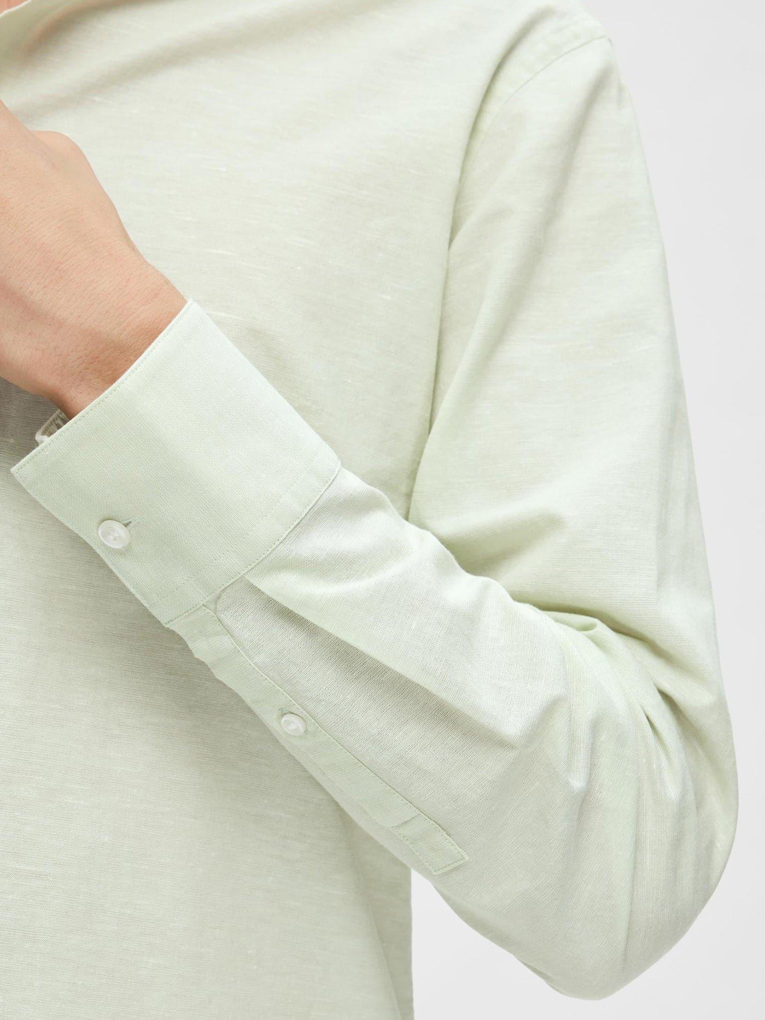 Ανδρικό πουκάμισο λινό SLHSLIMNEW-LINEN SHIRT LS BAND 16079058 | 16079058