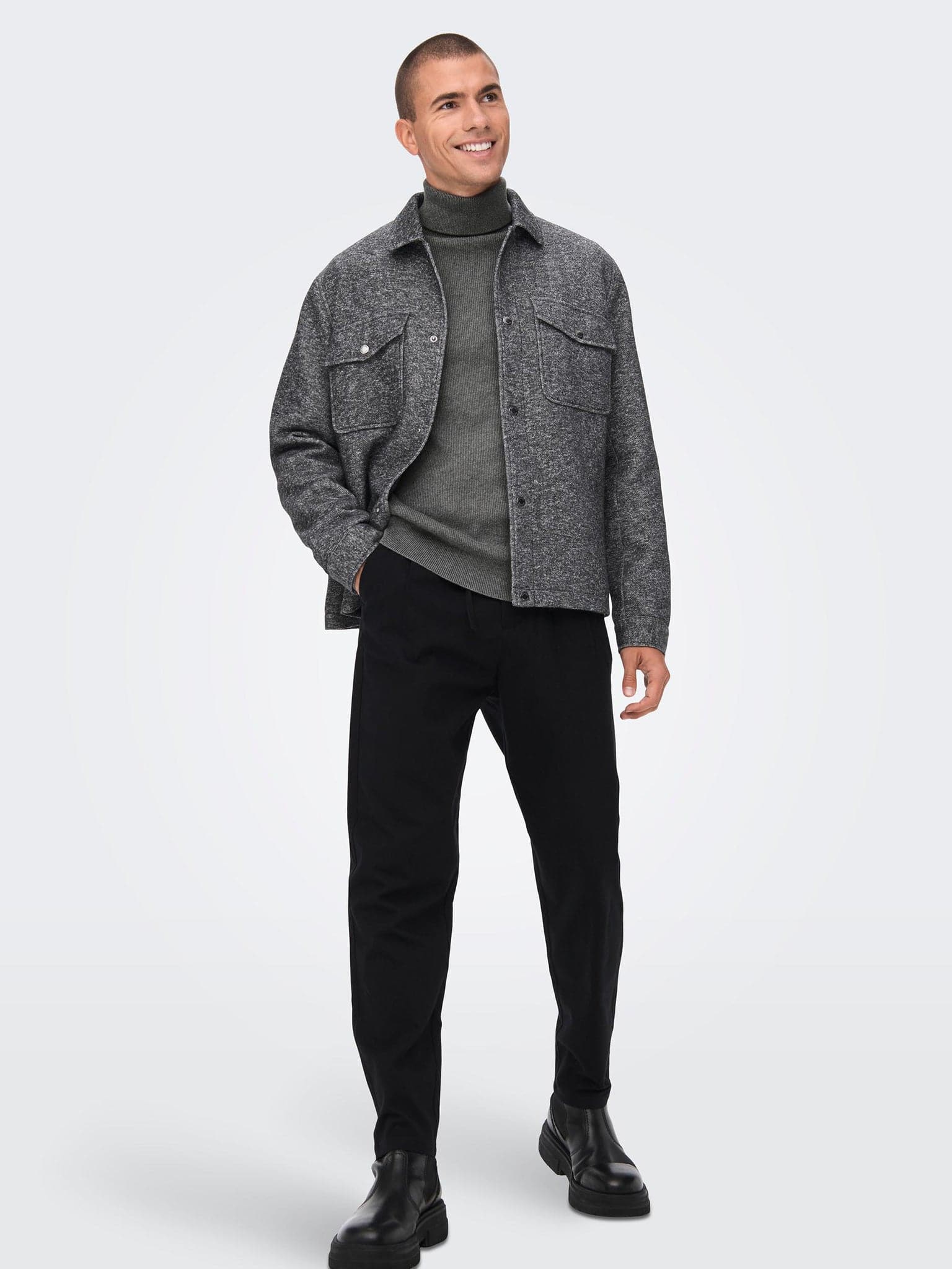 Ανδρική μπλούζα ζιβάγκο ONSPHIL REG 12 STRUC ROLL NECK KNIT NOOS 22023202 | 22023202