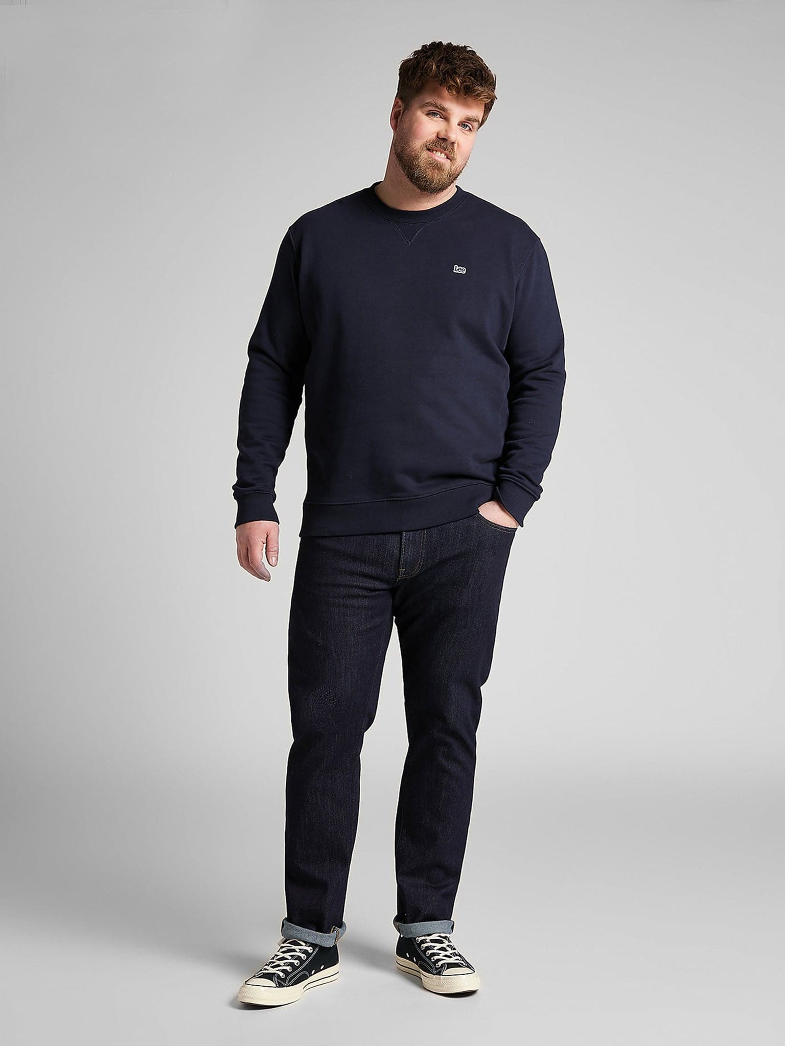 Ανδρική μπλούζα φούτερ Plain Sweatshirt Navy L81ITJMA | L81ITJMA