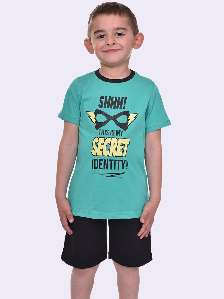 Παιδικό σύνολο με μονόχρωμη βερμούδα 2121-012 | 2121-012