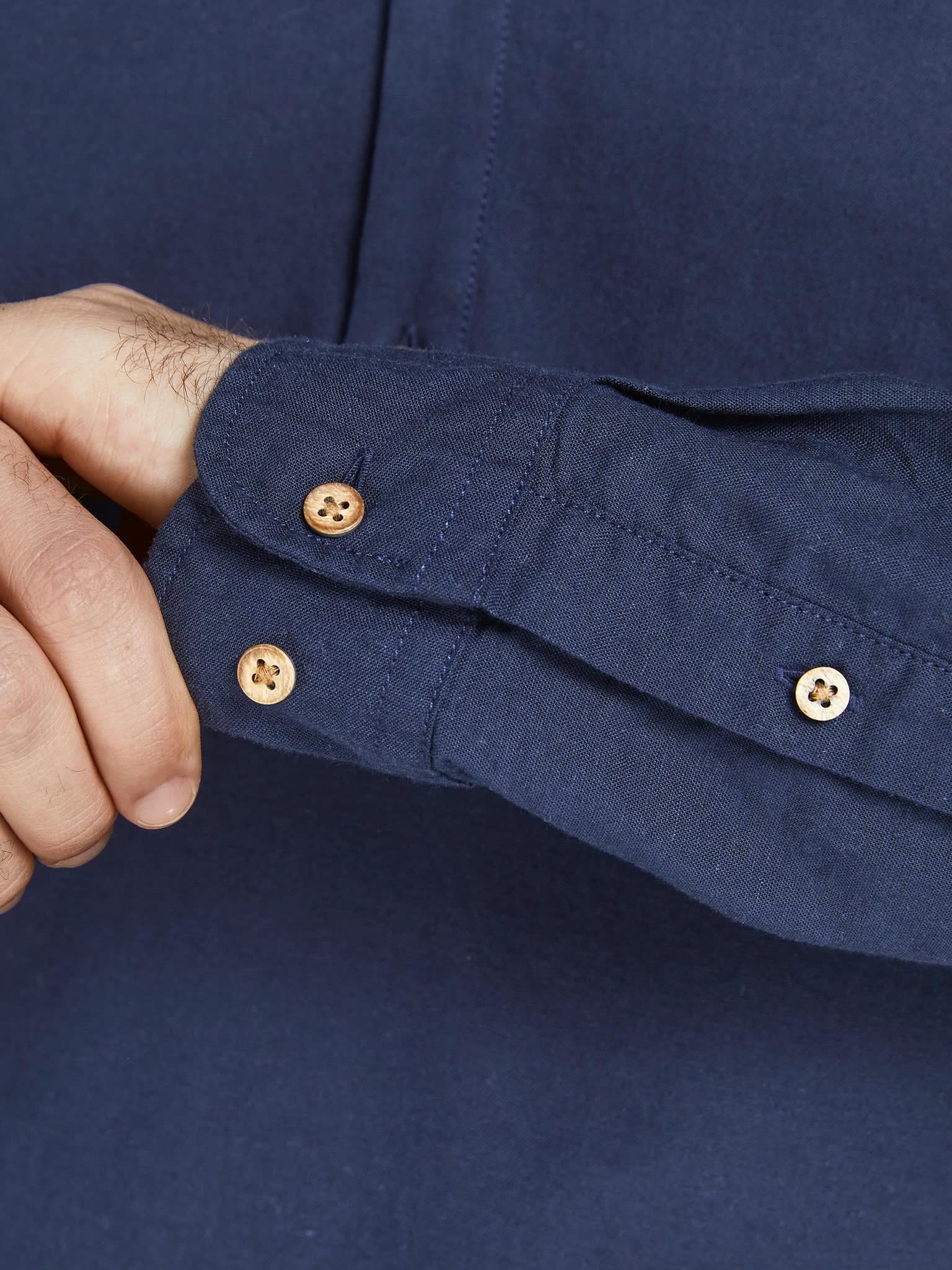 Ανδρικό πουκάμισο λινό JPRBLASUMMER HALF PLACKET SHIRT 12196822 | 12196822