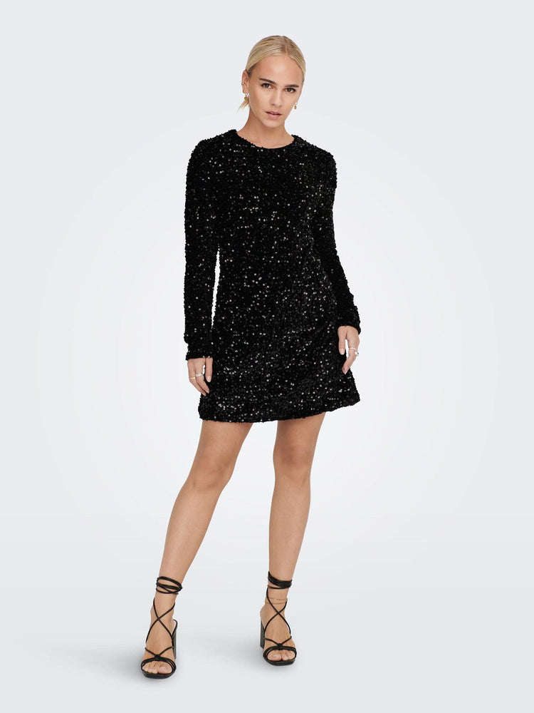 Γυναικείο φόρεμα βελούδινο με παγιέτες ONLANIKA SEQUIN LS DRESS WVN 15278822 | 15278822