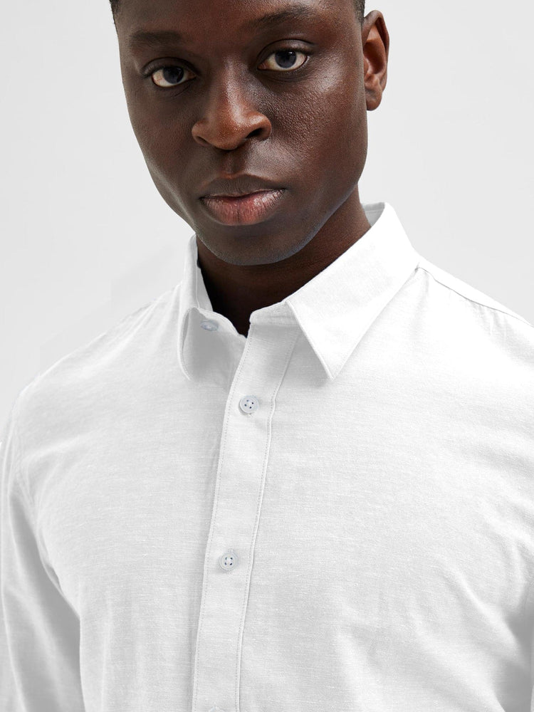 Ανδρικό πουκάμισο λινό SLHSLIMNEW-LINEN SHIRT LS CLASSIC 16079056 | 16079056