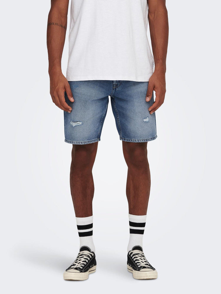 Ανδρική βερμούδα τζιν ONSEDGE M. BLUE DESTROY 4850 SHORTS VD 22024850 | 22024850