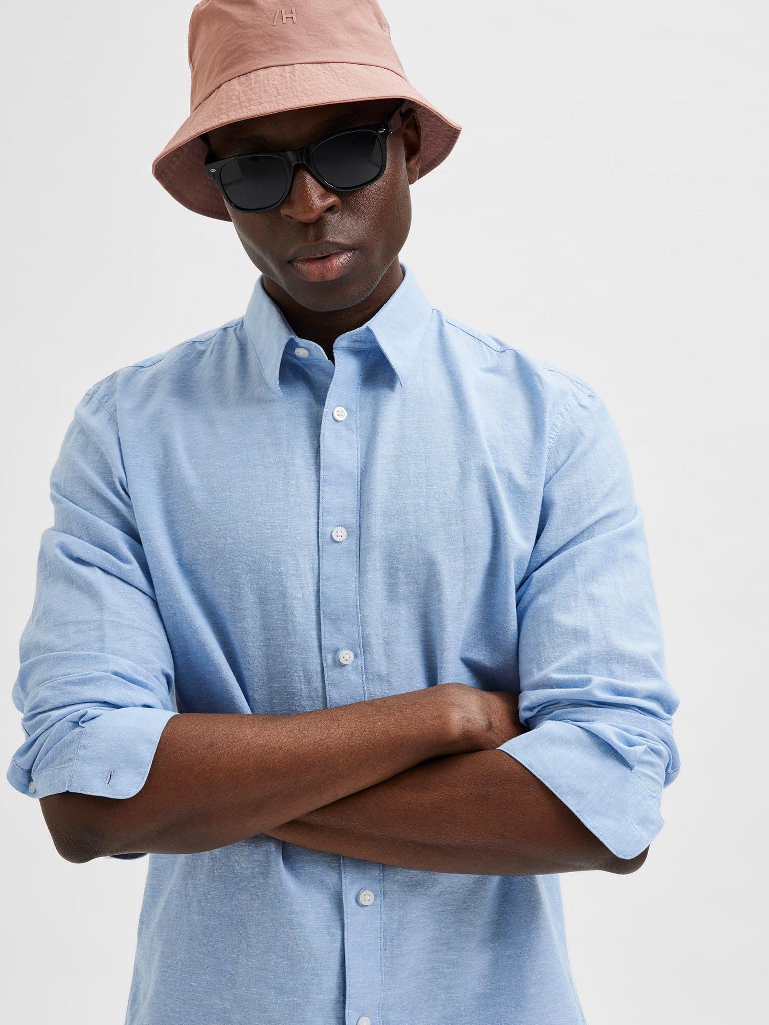 Ανδρικό πουκάμισο λινό SLHSLIMNEW-LINEN SHIRT LS CLASSIC 16079056 | 16079056