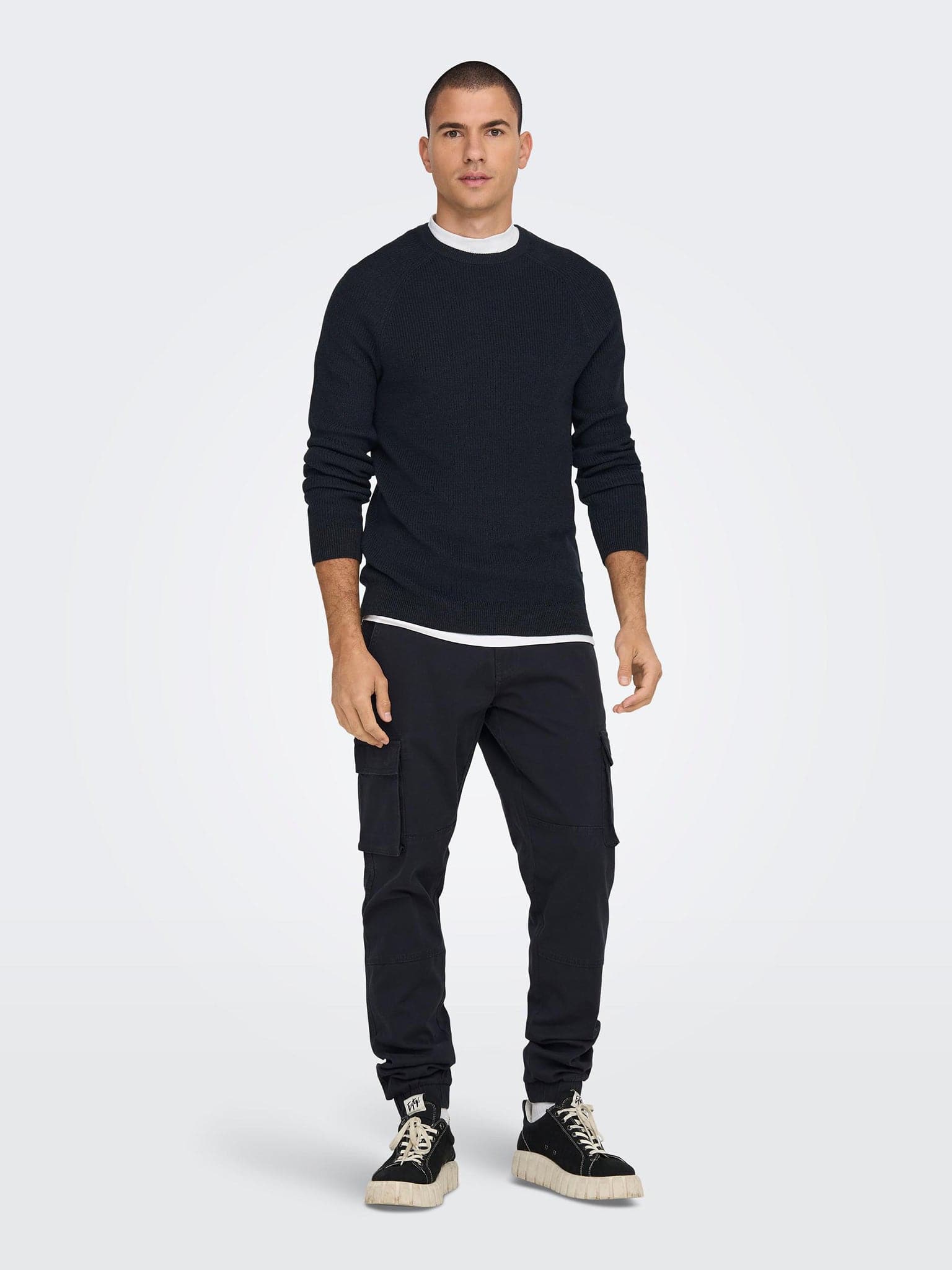 Ανδρική μπλούζα πλεκτή ONSDENNIS 12 STRUC RAGLAN CREW NECK KNIT 22018201 | 22018201