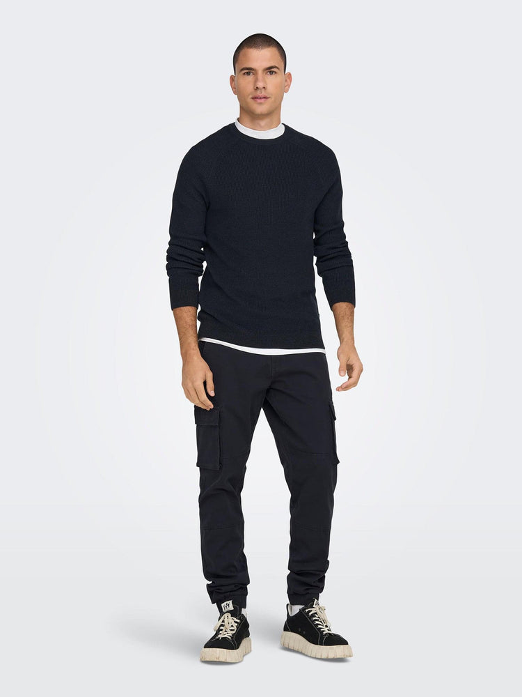 Ανδρική μπλούζα πλεκτή ONSDENNIS 12 STRUC RAGLAN CREW NECK KNIT 22018201 | 22018201