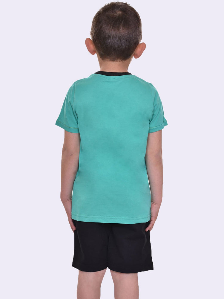 Παιδικό σύνολο με μονόχρωμη βερμούδα 2121-012 | 2121-012